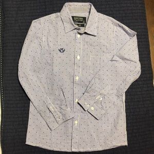 Boys long sleeved blue gingham with stars